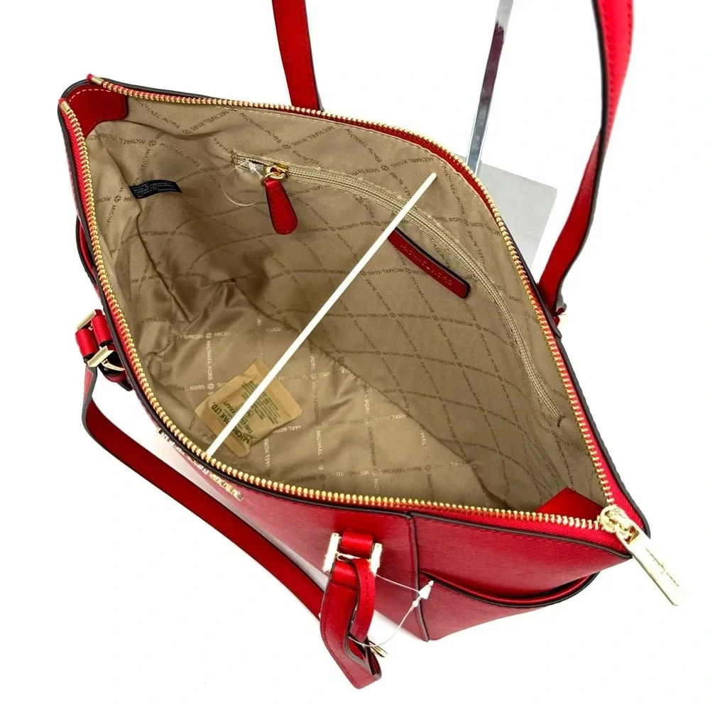 Michael Kors Large Charlotte TZ Tote Bag Bright Red - Picture 8 of 10